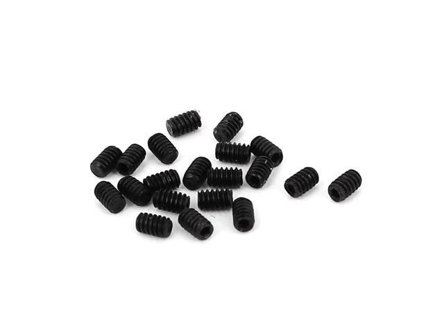 Unique Bargains M16 x 25mm Cup Point Hexagon Socket Head Set Grub Screw Black 20 Pcs