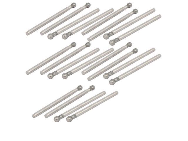 235mm Shank 3mm Dia Diamond Head Ball Shaped Grinding Mounted Point Bit 20pcs