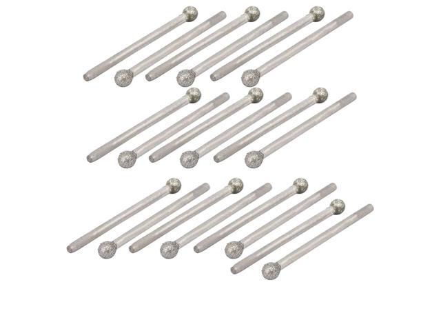 235mm Shank 4mm Dia Diamond Head Ball Shaped Grinding Mounted Point Bit 20pcs