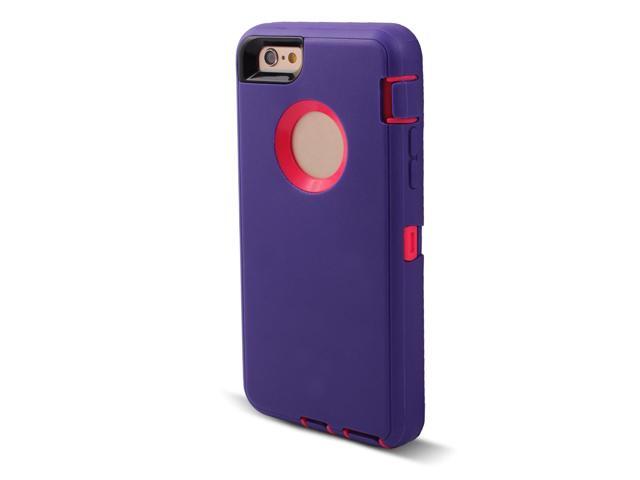 TPU 3 Layer Screen Protective Phone Case Dark Purple for iPhone 6 Plus