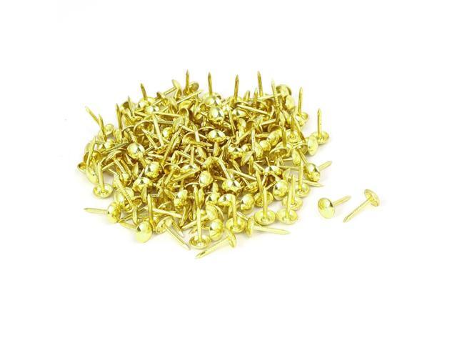 Leather Sofa Round Head Upholstery Tack Nail Gold Tone 7mm x 14mm 200pcs