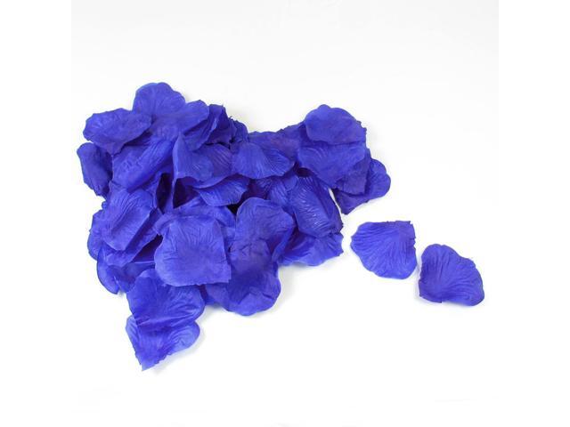 Unique Bargains100 Pcs Wedding Bedroom Home Decor Emulational Fabric Rose Petals Dark Blue