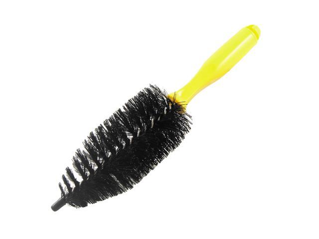 Durable Yellow Black Car Wheel Tire Rim Brush w Anti-slip Grip for Truck Car