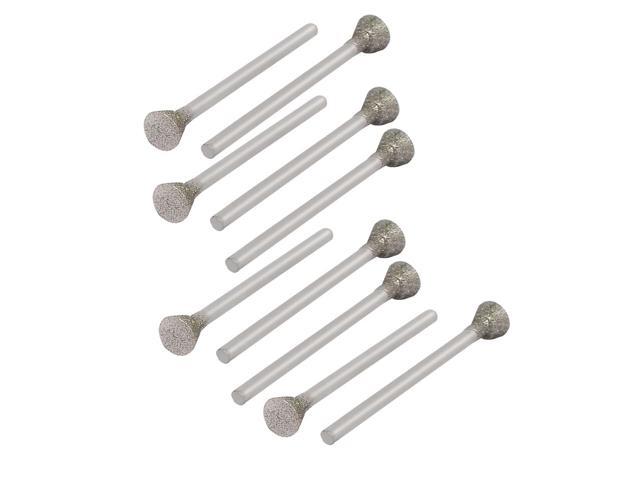 235mmx6mm Diamond Coated Inverted Cone Mounted Points Grinding Bits 10pcs