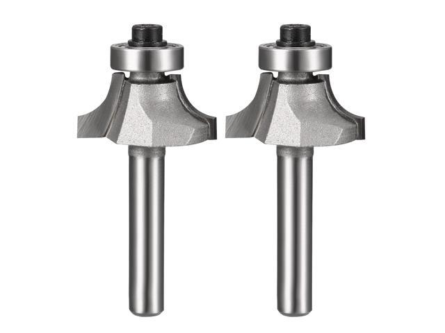 Router Bit 1/4 Shank 1/2 inch Cutting Diameter Round Over Corner 2 Flutes Tungsten Steel for Woodworking Milling Cutter Tool Set of 2
