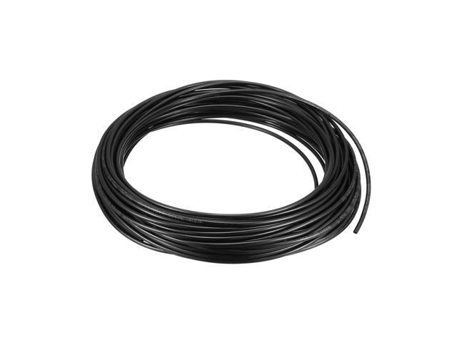 Unique Bargains 25m 82ft Long Air Hose Line PU Tube 4mm OD 25mm Inner Dia Black
