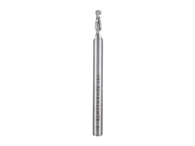 Ball Nose End Mill CNC Router Bit 2 Flute Spiral Tool R2 x 6 x 11 x 75mm