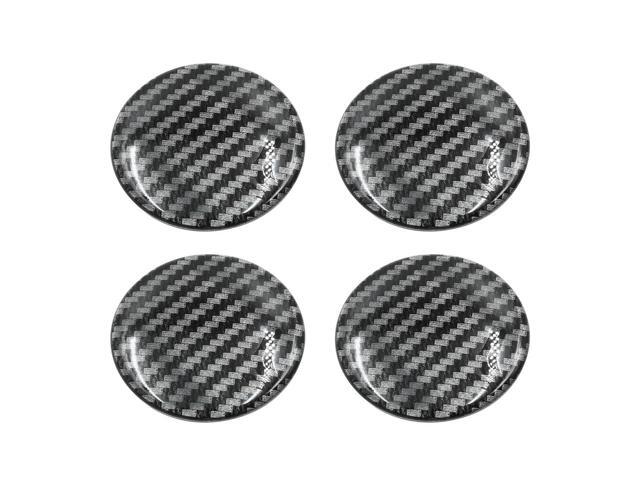 65mm Car Wheel Center Hub Cap Sticker Emblem Badge Carbon Fiber Pattern 4pcs