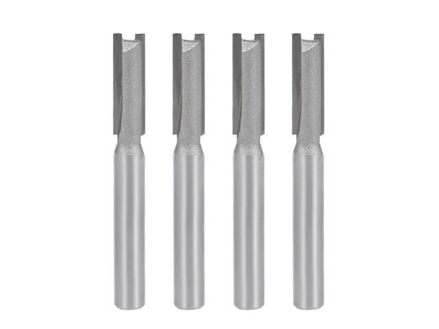 Router Bit 1/4' Shank 1/4' Cutting Dia 2 Straight Flutes Carbide for Woodworking Carpentry Milling Cutter Tool 4pcs