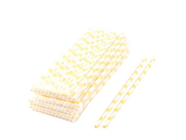 Cold Drinking Shop Paper Lemon Print Juice Soda Disposable Straws 06cm Dia 100pcs