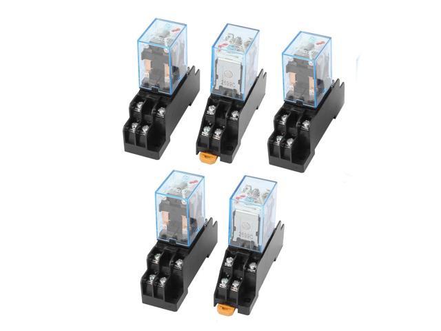 UPC 604267000119 product image for AC240V5A Coil 8 Terminals 35mm DIN Rail Mount Electromagnetic Relay w Socket | upcitemdb.com