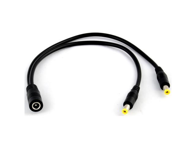 DC Power Splitter Cable Cord Adapter 1 Female to 2 Male CCTV Security Camera DVR