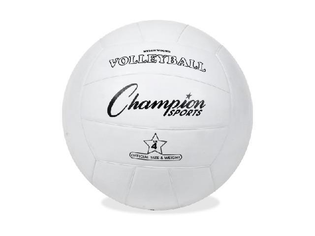 Champion Sports Rubber Volleyball - Rubber Nylon - White - 24 / Case