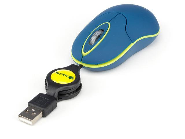 NGS Sin - Optical Mouse with Retractable USB Cable & Scroll-wheel 1000 DPI - Blue