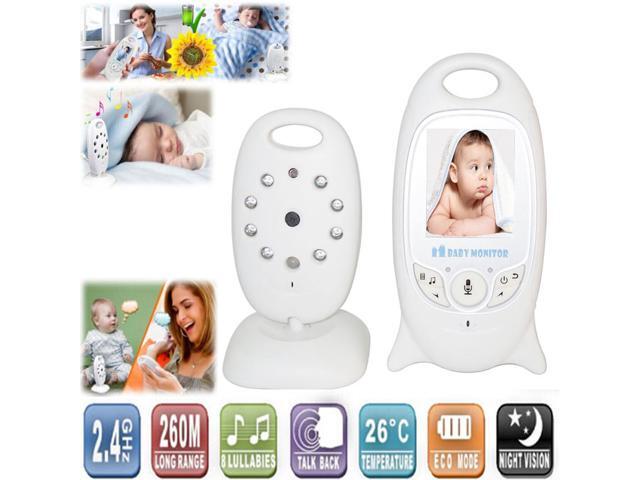 Wireless 24Ghz Portable Baby Monitor 2 inch Color LCD Night vision Video Record Audio Two-Way talk Temperature monitoring 260m distance