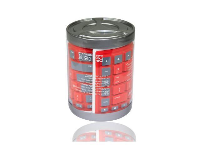 TeKit Ultra-thin Foldable Silicone Wireless Bluetooth keyboard for Smartphones and Tablets - Red