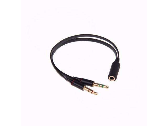 Topwin New 35mm Female to 2 Male Headphone Mic audio Y Splitter