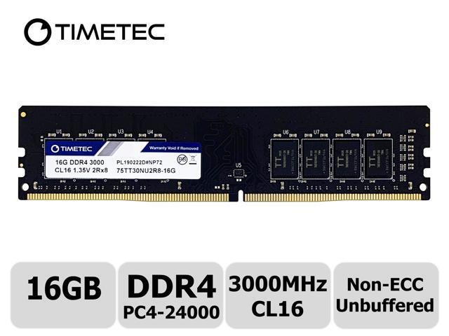 Timetec Extreme Performance Hynix IC 16GB DDR4 3000MHz PC4-24000 CL16 135V Unbuffered Non-ECC Dual Rank Designed for Gaming and High-Performance