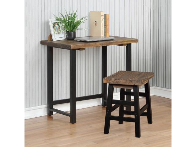 Pomona Writing Desk Metal and Solid Wood Natural - Alaterre Furniture: Modern Style, No Storage, Spot Clean, 30" Height