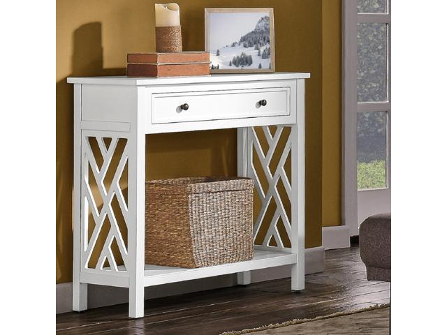 ALATERRE ANCT18WH Coventry 32' Wood Console Table with Drawer and Shelf