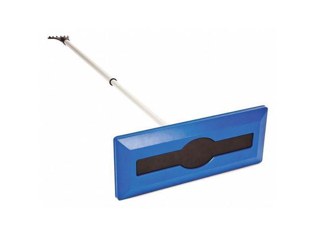 Snow Joe SJBLZD 2-In-1 Telescoping Snow Broom + Ice Scraper 18-Inch Foam Head (Blue)