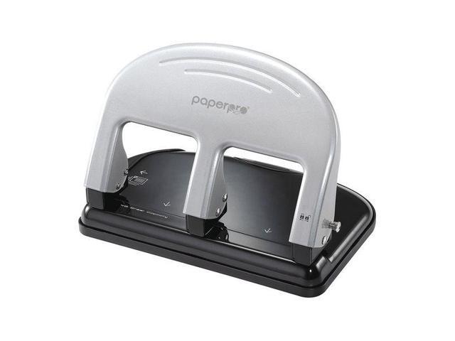 Inpress Three-Hole Punch, 40-Sheet Capacity, Black/silver