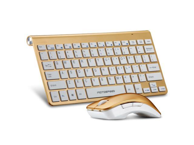 24GHz Wireless Ultra Thin Gaming Keyboard Mouse Combo 5 Buttons 1200DPI Mice Set Kit G9800 for Mac Windows PC Computer Tablet