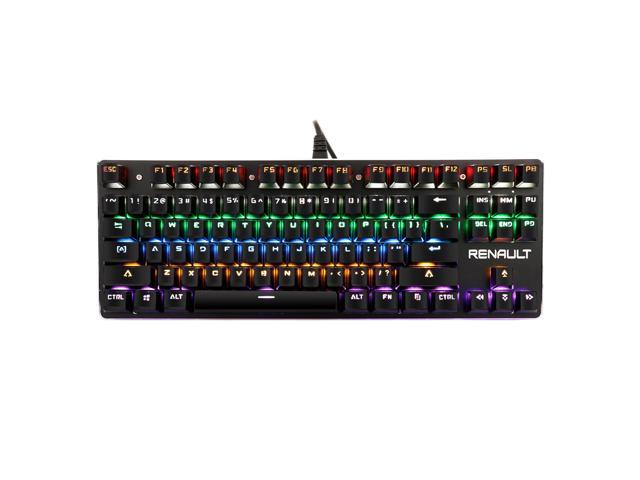 RENAULT 87 Keys Mechanical Keyboard Blue Switch Rainbow Backlit Gaming Keyboard for PC Game LED Backlight Teclado Gamer