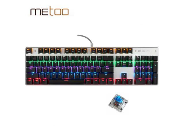 ZERO Mechanical Keyboard 104 Keys Blue Switch Pro LED Backlit Gaming Keyboards for Tablet Desktop Russian Keyboard Stickers
