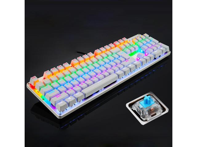 LINGBAO JIGUANSHI Backlit Computer Gaming Emitting 104 Keys 9Led Light Modes Mechanical Keyboard Blue Switches Metal Panels