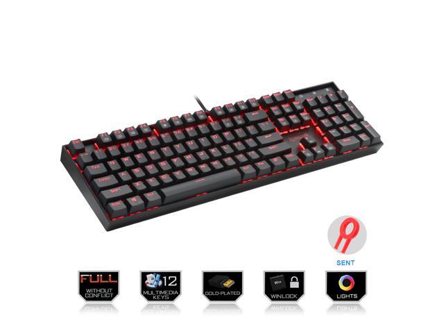 Redragon VARA K551B Gaming Mechanical Keyboard Key Backlit Single Color Breathing Light Full Key Anti-ghosting 104 Keys