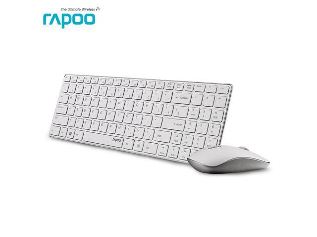 Original Rapoo 9300P Ultra Thin Metal Optical Portable Wireless Keyboard and Mouse Combos for PC Laptop Gaming
