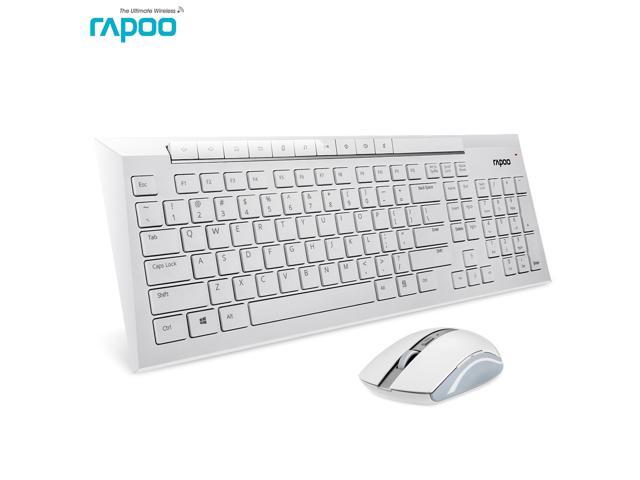 Rapoo 8200P Multimedia Wireless Keyboard Mouse Combos with Waterproof Mice Keypad for Laptop Computer Gaming TV