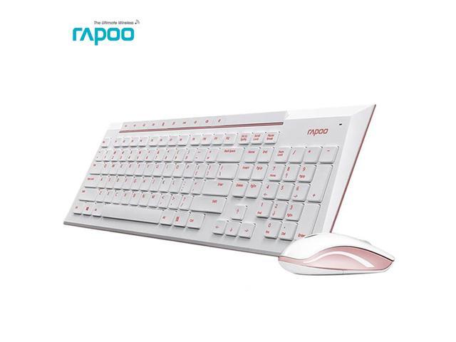 Rapoo 8200P Multimedia Wireless Keyboard Mouse Combos with Waterproof Mice Keypad for Laptop Computer Gaming TV