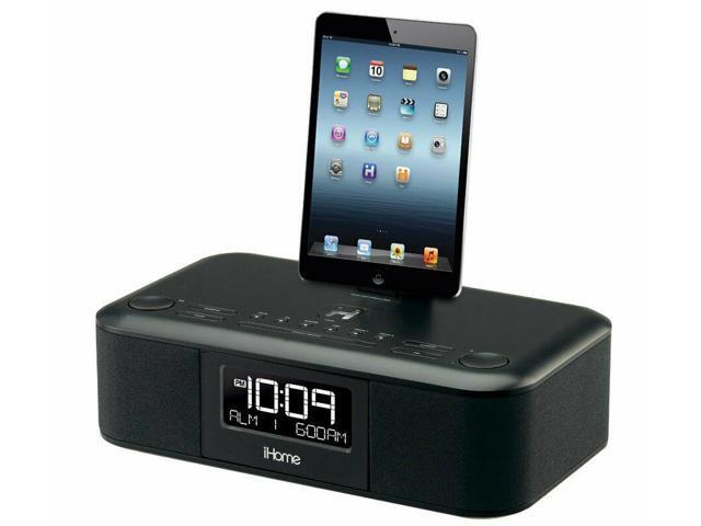 iHome Lighting Dock Aux-in Jack FM Radio Digital Alarm Clock (Black) IDL95