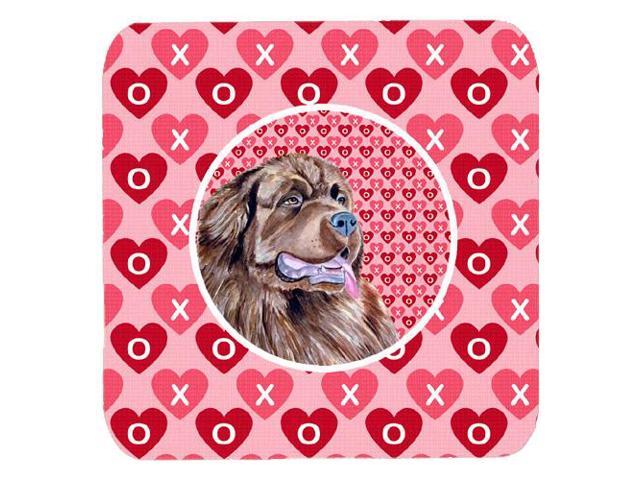 Set of 4 Newfoundland Valentine's Love and Hearts Foam Coasters