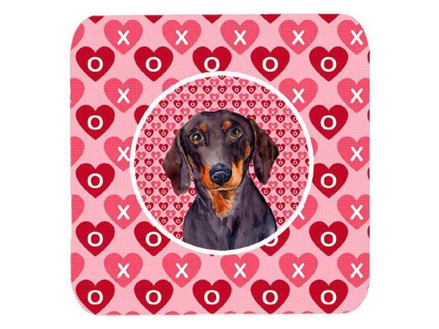 Set of 4 Dachshund Valentine's Love and Hearts Foam Coasters