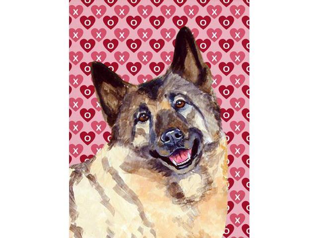 Carolines Treasures LH9173GF 11 x 15 in Norwegian Elkhound Hearts Love And Valentines Day Portrait Flag Garden Size
