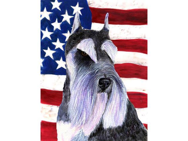 Carolines Treasures SS4056GF 11 x 15 in USA American Flag with Schnauzer Garden Size Flag