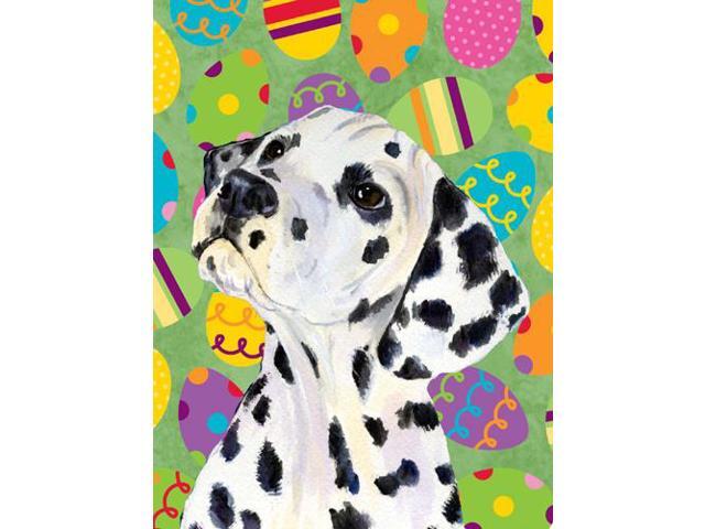 Carolines Treasures SS4837GF 11 x 15 in Dalmatian Easter Eggtravaganza Garden Size Flag