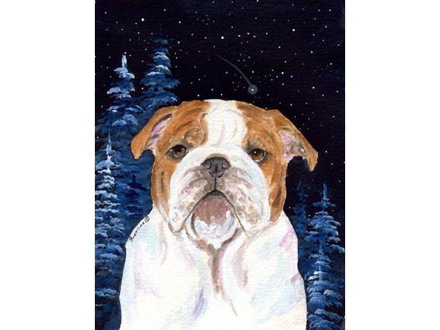 Carolines Treasures SS8447GF Starry Night English Bulldog Flag - Garden Size 11 x 15 in