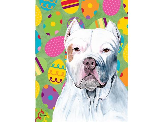 Carolines Treasures SC9461GF 11 x 15 in Pit Bull Easter Eggtravaganza Garden Size Flag