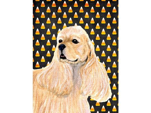 Carolines Treasures SS4315GF 11 x 15 in Cocker Spaniel Candy Corn Halloween Portrait Garden Size Flag