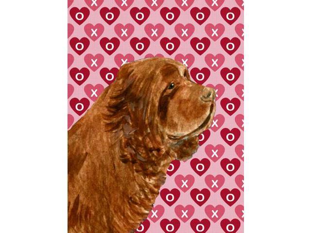 Carolines Treasures SS4510GF 11 x 15 In Sussex Spaniel Hearts Love Valentines Day Flag Garden Size