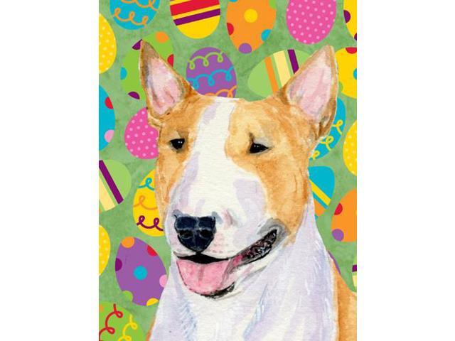 Carolines Treasures SS4841GF 11 x 15 in Bull Terrier Easter Eggtravaganza Garden Size Flag