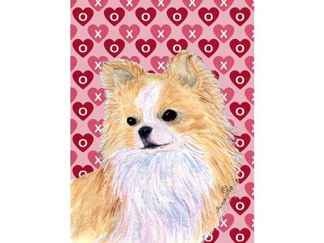 Carolines Treasures SS4473GF 11 x 15 In Chihuahua Hearts Love And Valentines Day Portrait Flag Garden Size