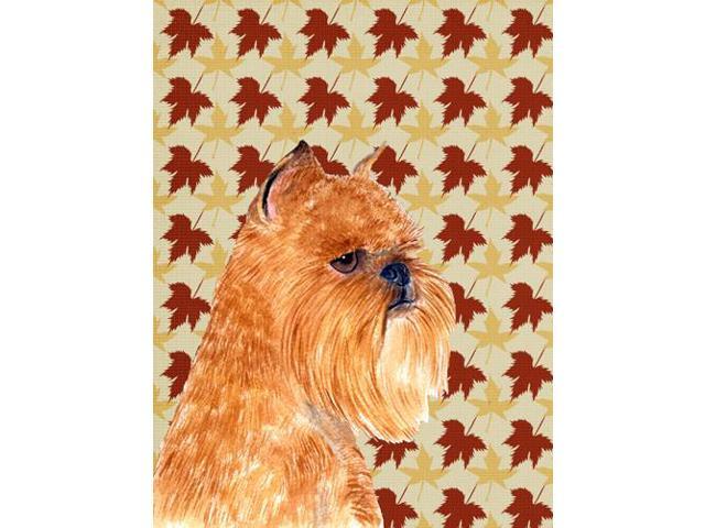 Carolines Treasures SS4362GF 15 x 15 in Brussels Griffon Fall Leaves Portrait Flag Garden Size