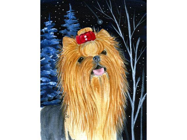 Carolines Treasures SS8413GF Starry Night Yorkie Flag - Garden Size 11 x 15 in