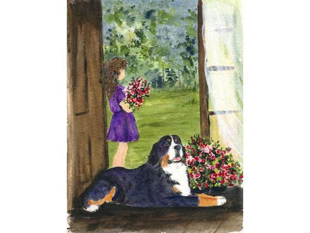 Carolines Treasures SS8535GF Little Girl with her Bernese Mountain Dog Flag - Garden Size 11 x 15 in