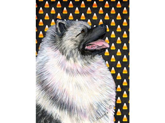 Carolines Treasures SS4282GF Keeshond Candy Corn Halloween Portrait Flag - Garden Size 11 x 15 in